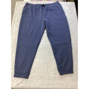 Members Mark Mens Active Jogger XXL Blue Double‎ Knit Stretch Drawstring Pants